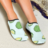 Durian Pattern Blue Background Aqua Shoes