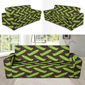 Green Peas Pattern Print Design 05 Sofa Slipcover