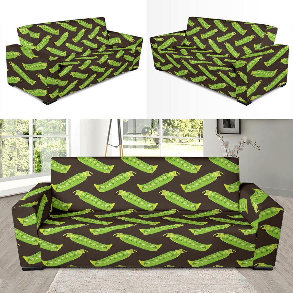 Green Peas Pattern Print Design 05 Sofa Slipcover