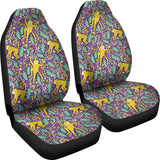 Cute Yellow Monkey Leaves Pattern Universal Fit Car Seat Covers