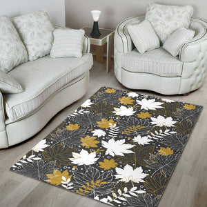 Beautiful Gold Autumn Maple Leaf Pattern Area Rug