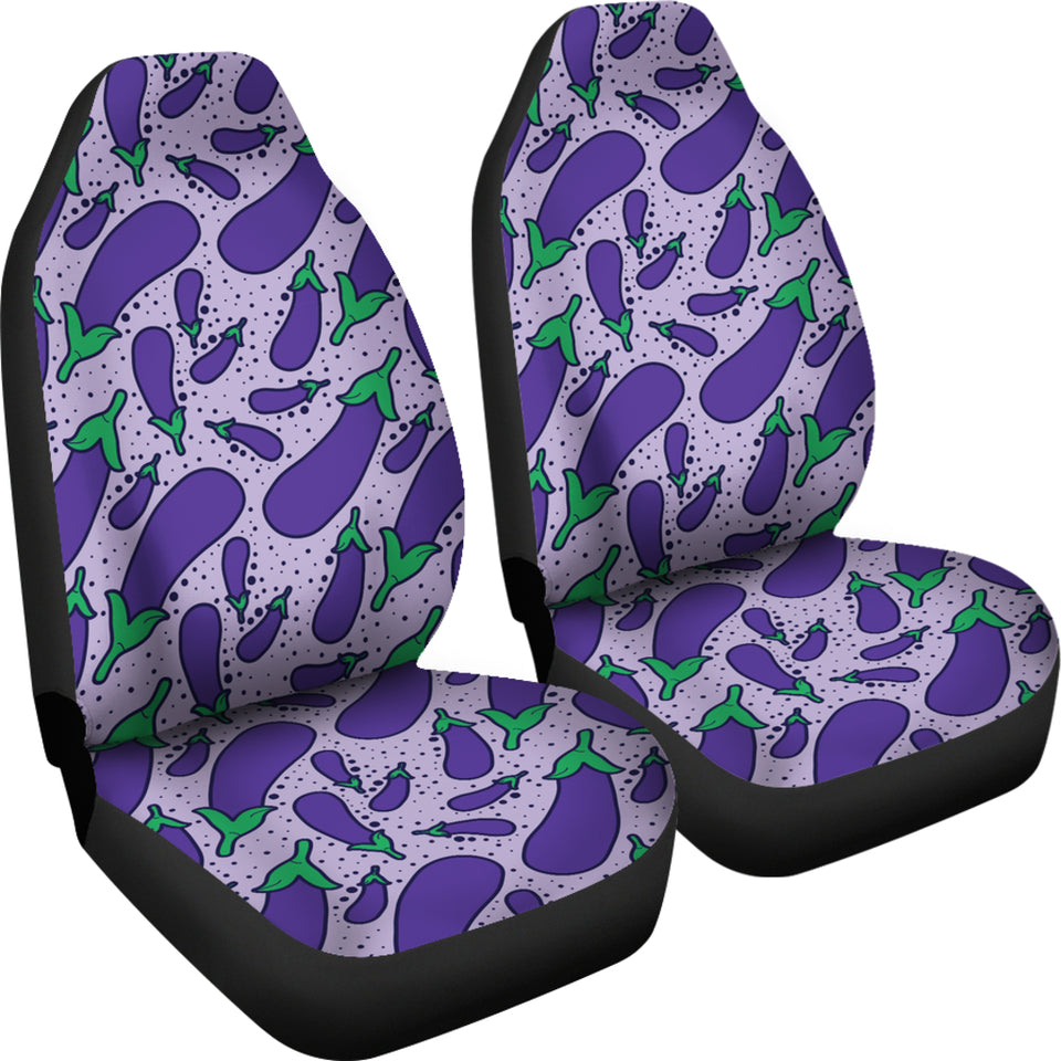 Eggplant Pattern Print Design 03 Universal Fit Car Seat Covers