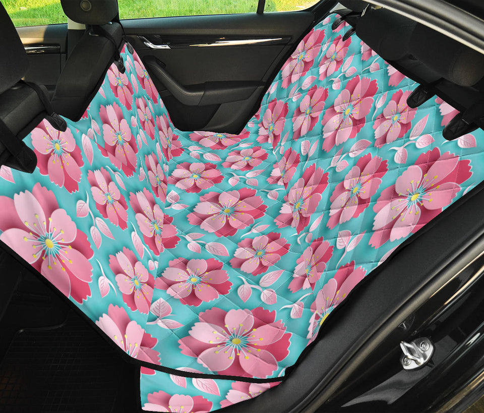 3D Sakura Cherry Blossom Pattern Dog Car Seat Covers