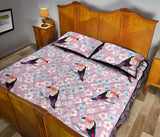 Beautiful toucan flower leaves Quilt Bed Set