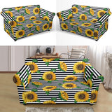 Sunflowers Ribbon Background Loveseat Couch Slipcover