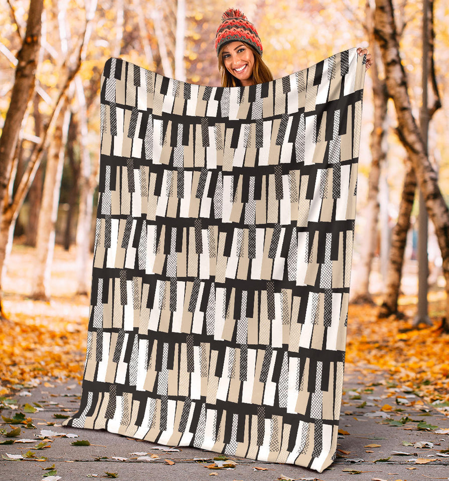 Piano Pattern Print Design 04 Premium Blanket