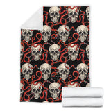 Red Snake Skull Pattern Premium Blanket