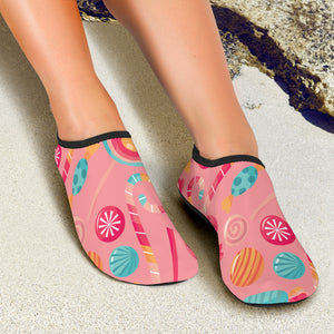 Colorful Candy Pattern Aqua Shoes