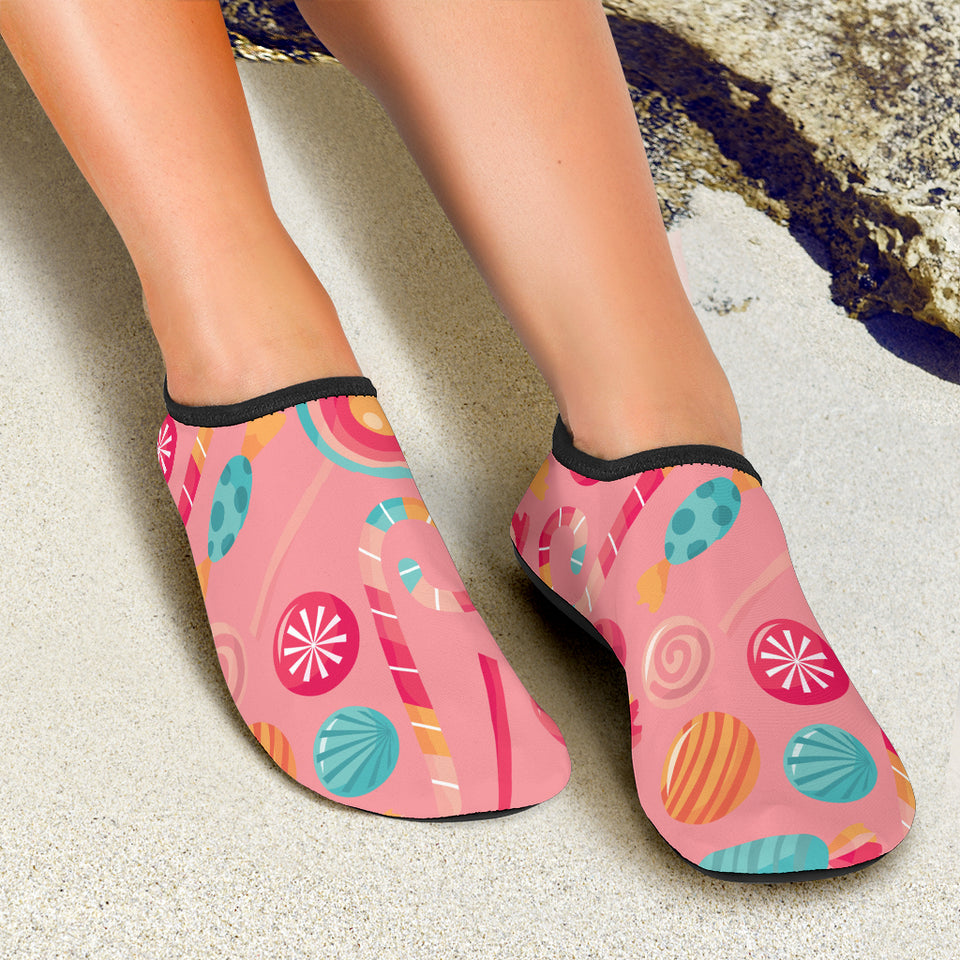 Colorful Candy Pattern Aqua Shoes