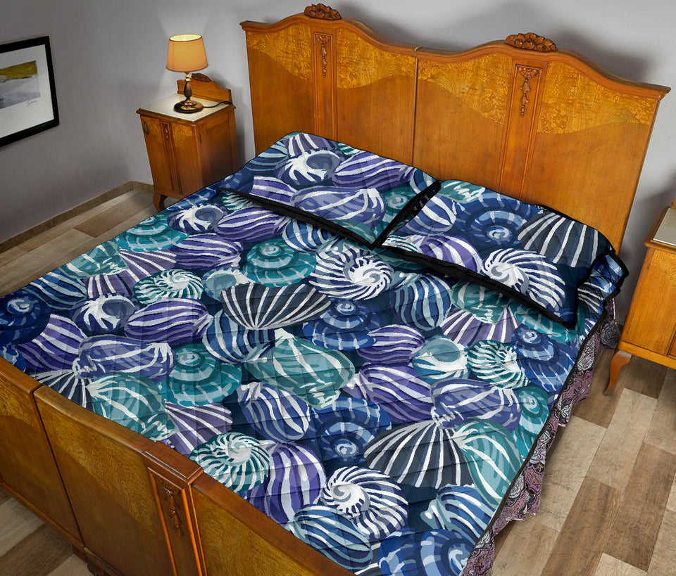 Shell design pattern Quilt Bed Set