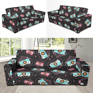 Camera Pattern Print Design 04 Sofa Slipcover
