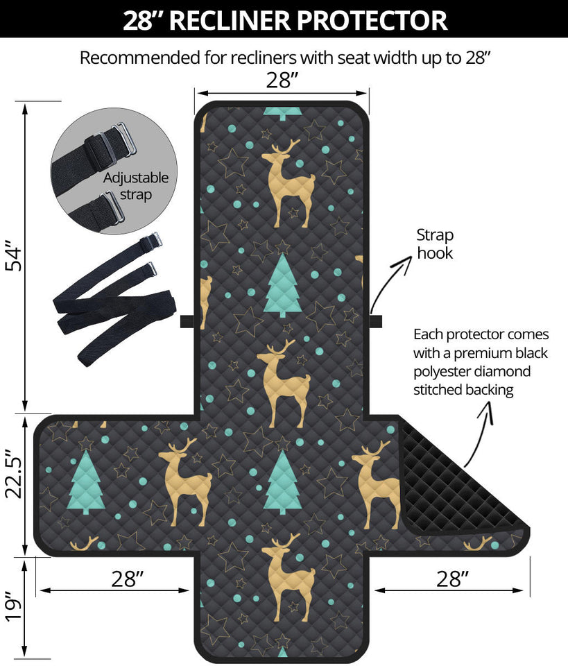 Deers star tree pattern Recliner Cover Protector