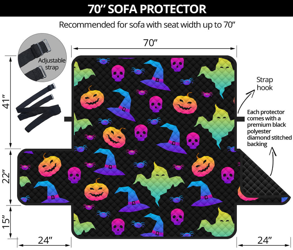Colorful halloween background Sofa Cover Protector