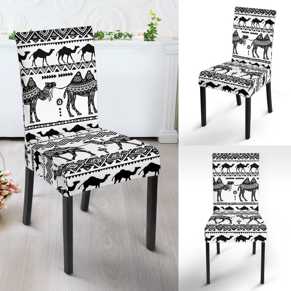 Camel Polynesian Tribal Pattern Dining Chair Slipcover