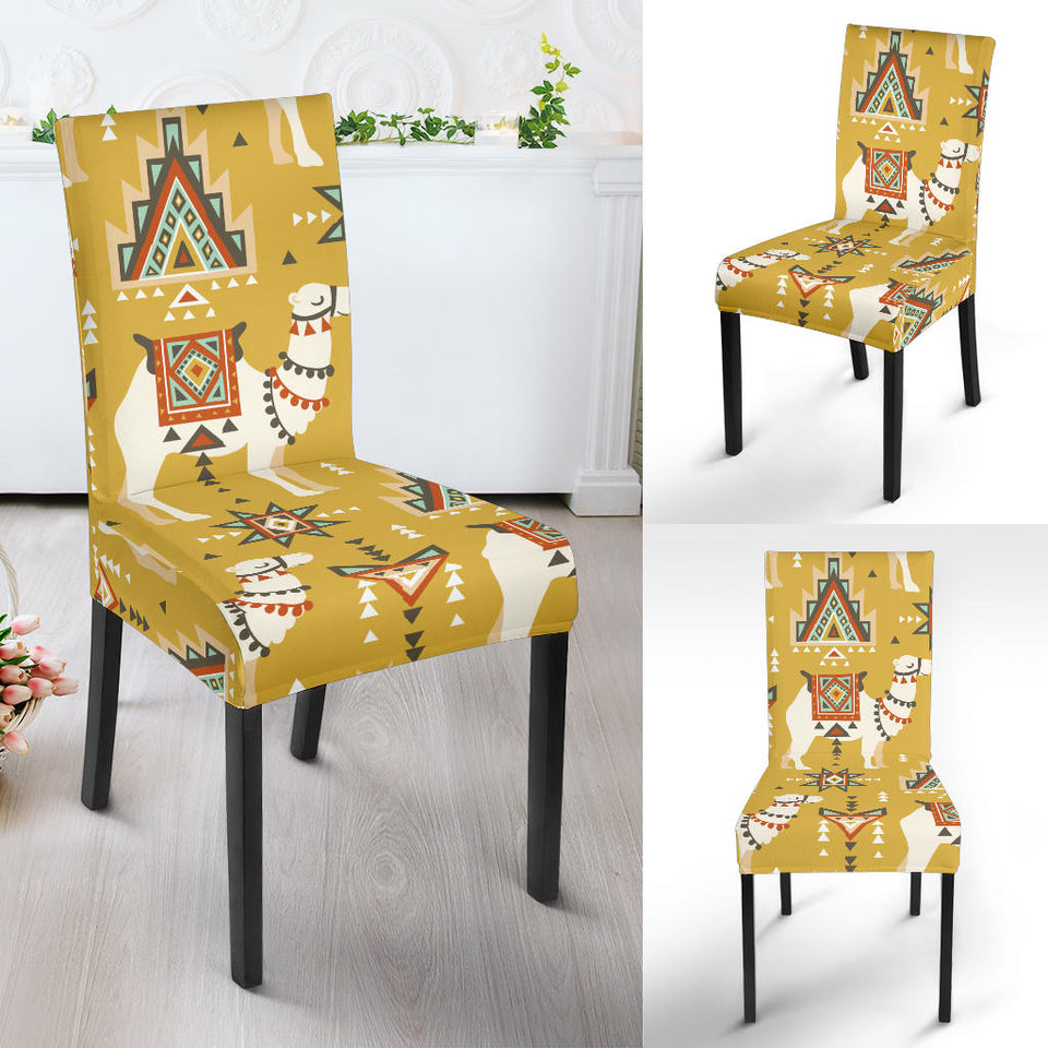 Camels Ethnic Motif Pattern Dining Chair Slipcover