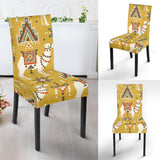 Camels Ethnic Motif Pattern Dining Chair Slipcover