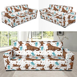 Sea Lion Seals Jellyfish Pattern Sofa Slipcover
