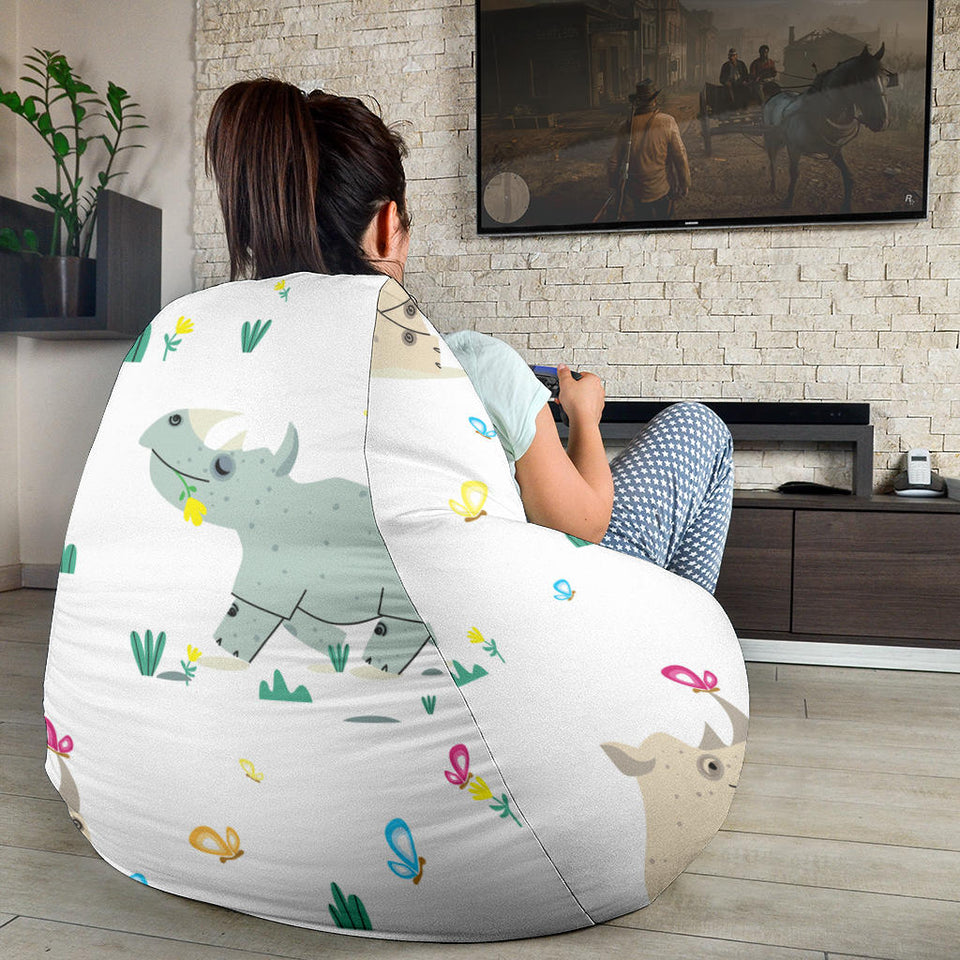 Cute Rhino Pattern Bean Bag Cover
