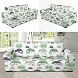 Chameleon Lizard Succulent Plant Pattern Sofa Slipcover