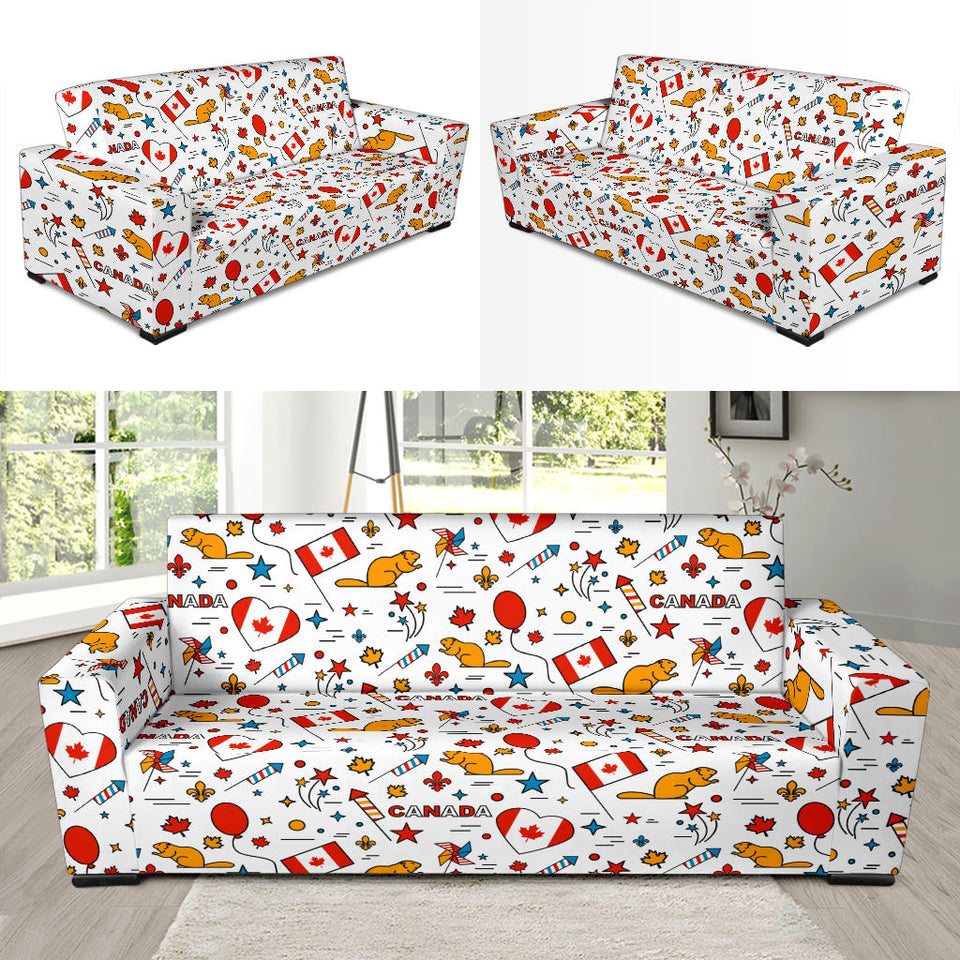 Canada Pattern Print Design 03 Sofa Slipcover