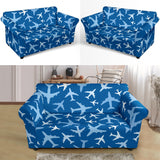 Airplane Pattern In The Sky Loveseat Couch Slipcover