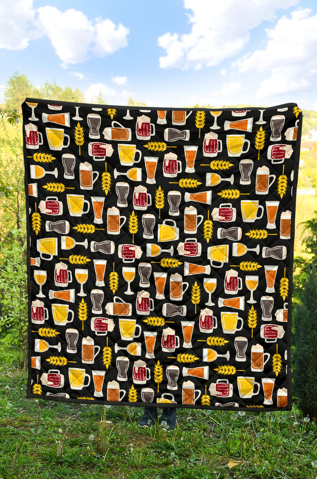 Beer Type Pattern Premium Quilt