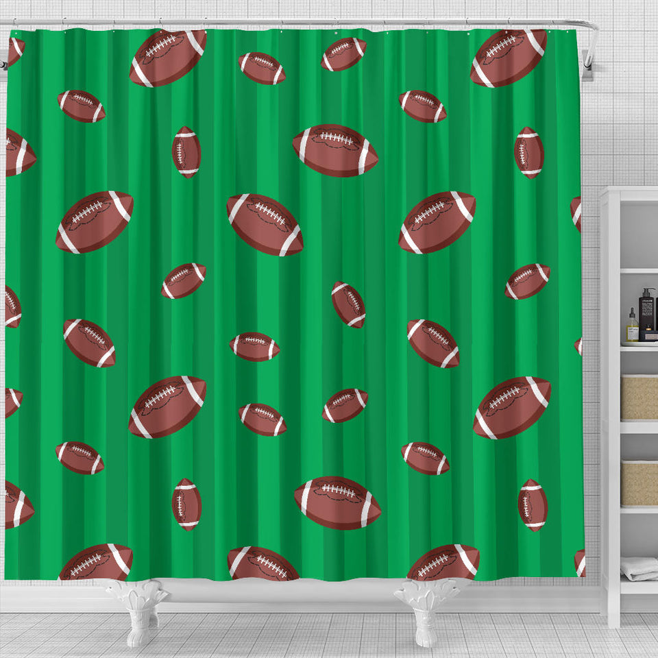 American Football Ball Field Background Shower Curtain Fulfilled In US