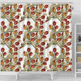 Red Tulips And Daffodils Pattern Shower Curtain Fulfilled In US