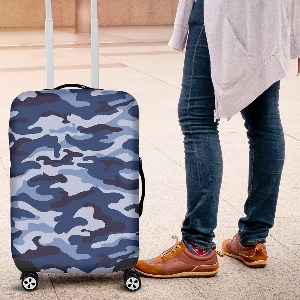 Blue Camo Camouflage Pattern Luggage Covers