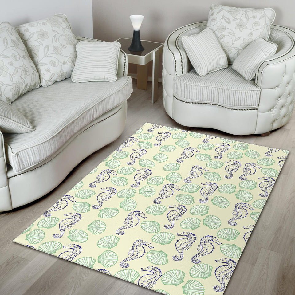Seahorse Shell Pattern Area Rug