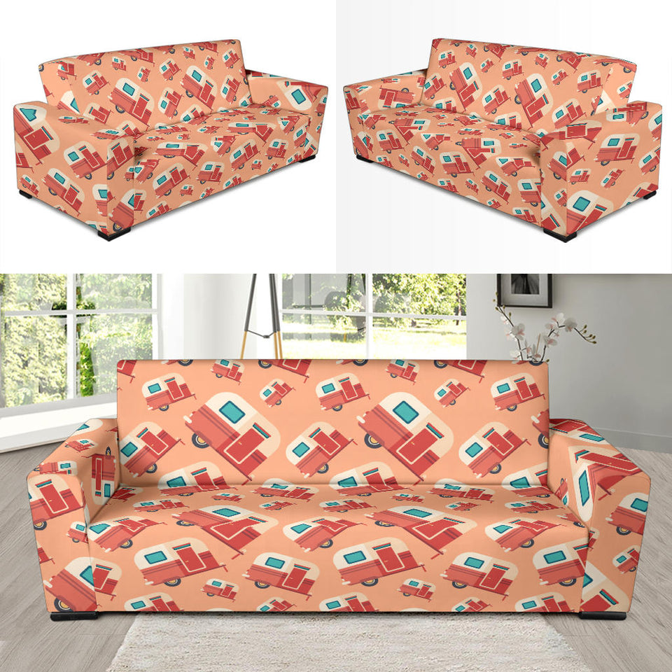 Camper Van Pattern Print Design 03 Sofa Slipcover