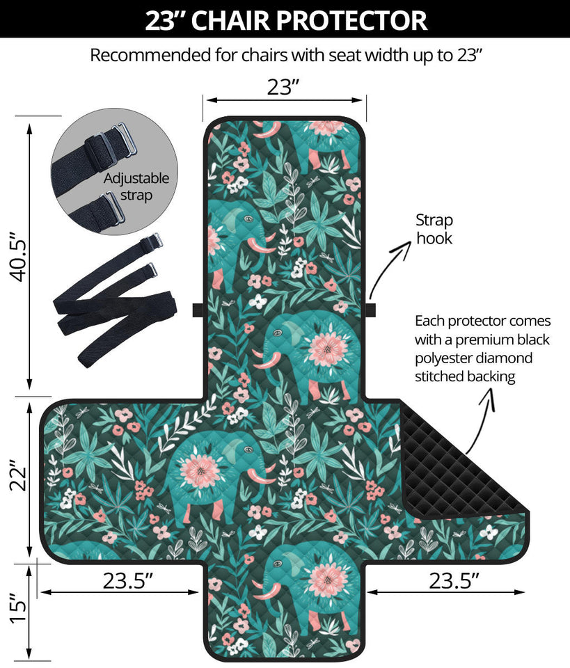 Elephants jungle pattern Chair Cover Protector