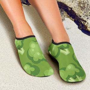 Broccoli Pattern Green Background Aqua Shoes