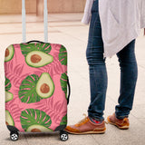 Avocado Slices Leaves Pink Back Ground Luggage Covers