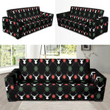 Deer Christmas New Year Pattern Argyle Sofa Slipcover