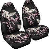 Japanese Crane Pink Sakura Pattern Universal Fit Car Seat Covers