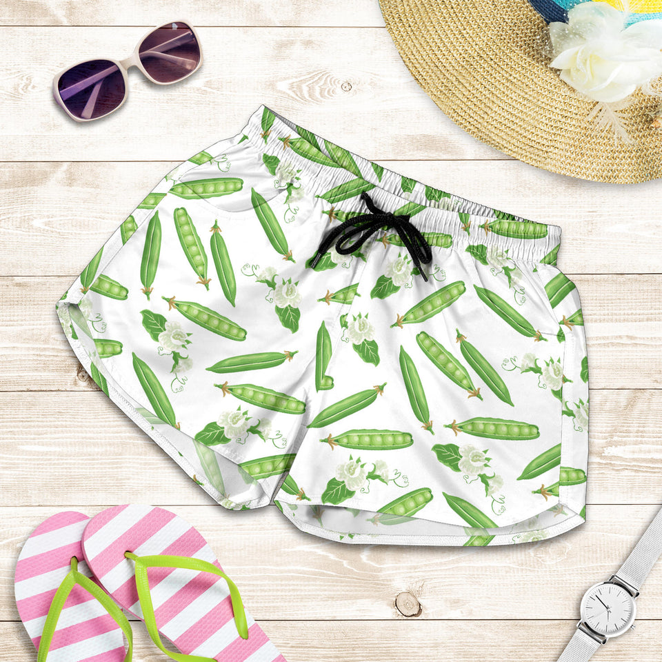 Green Peas Pattern Print Design 04 Women Shorts