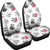 French Bulldog Cup Paw Pattern Universal Fit Car Seat Covers