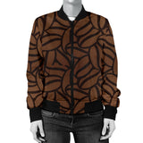Coffee Bean Pattern Women'S Bomber Jacket