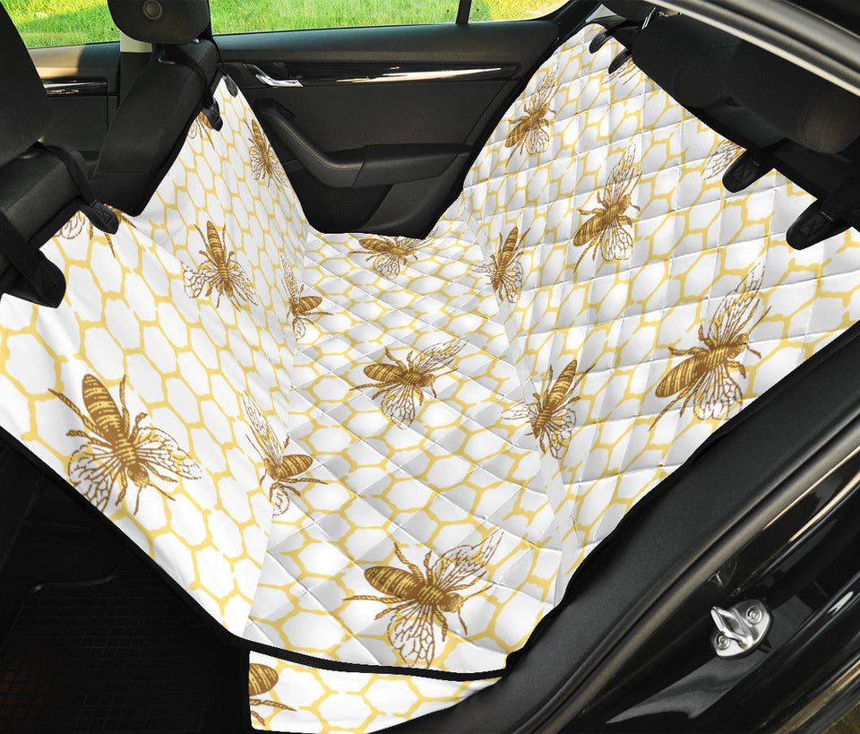Bee Honeycomb Seamless Design Pattern Dog Car Seat Covers