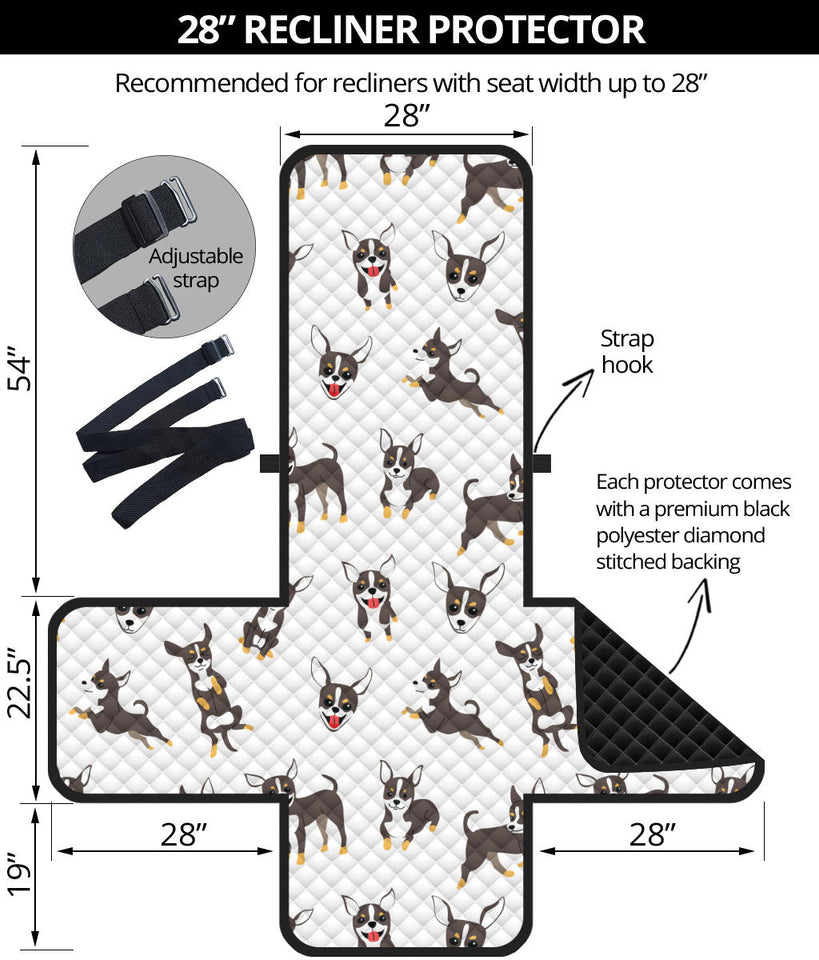 Chihuahua dog pattern Recliner Cover Protector