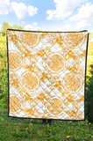 Hand Drawn Orange Fruit Pattern Premium Quilt