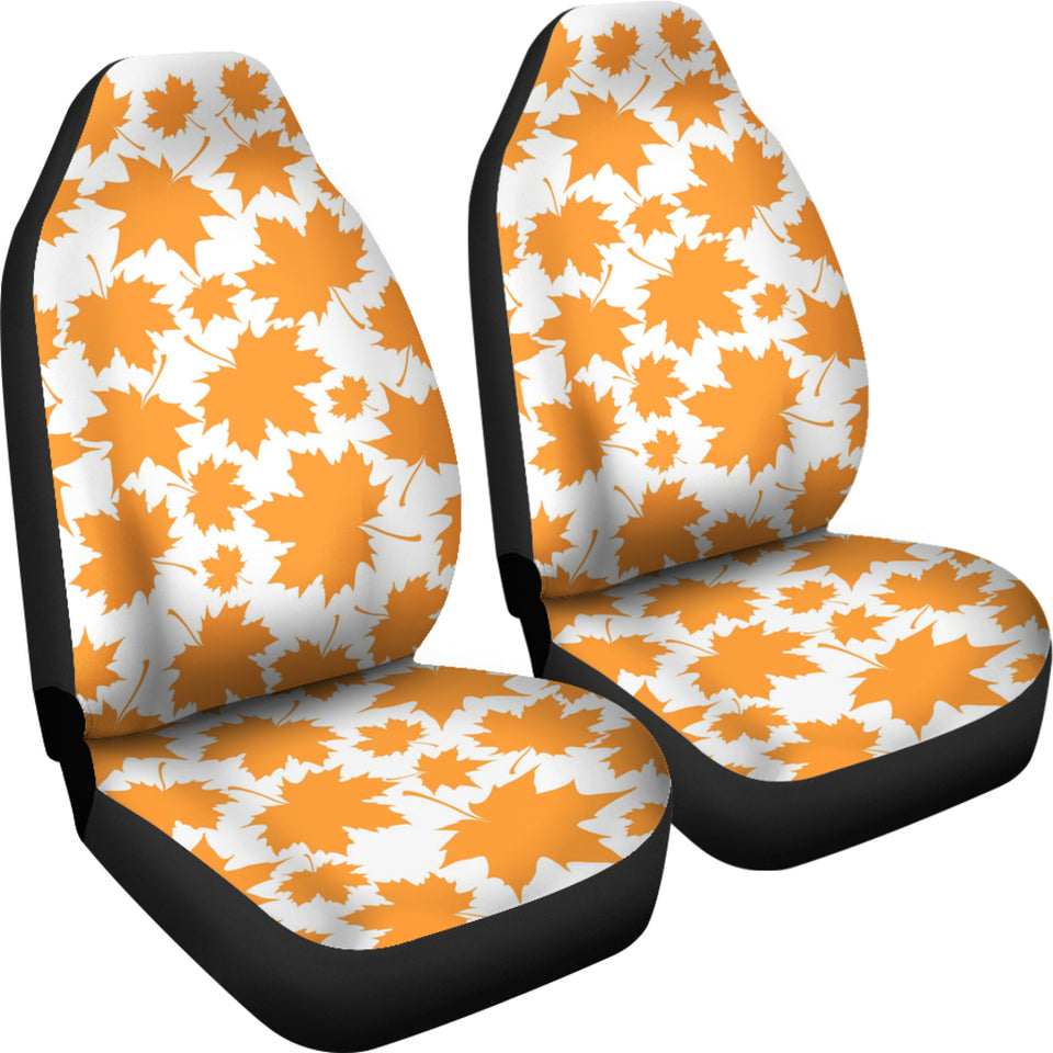 Orange Maple Leaf Pattern Universal Fit Car Seat Covers