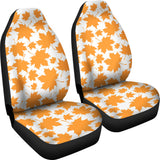 Orange Maple Leaf Pattern Universal Fit Car Seat Covers