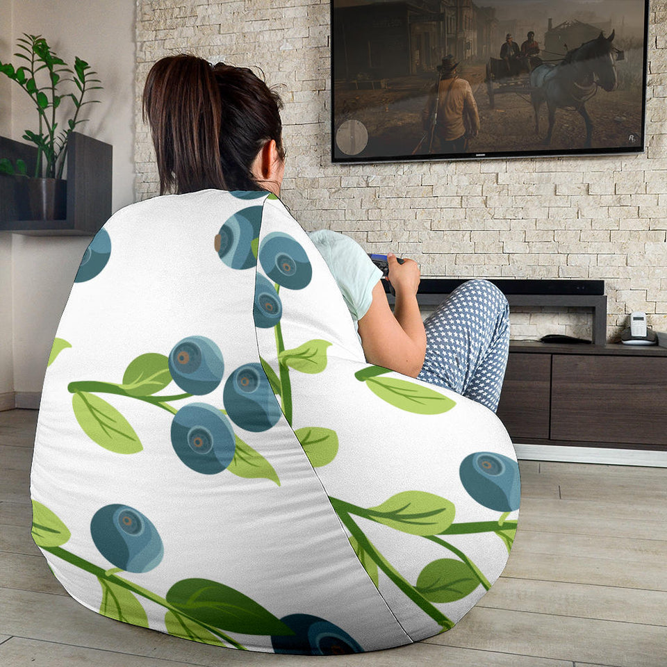 Blueberry White Background Bean Bag Cover