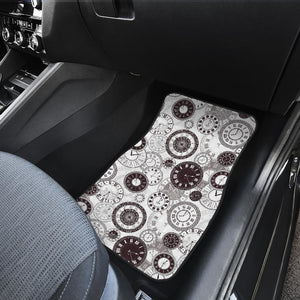 Classic Vintage Clock Pattern Front Car Mats