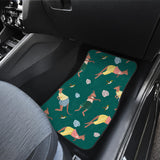 Kangaroo Leaves Pattern Front And Back Car Mats