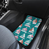 Cute Sailboat Pattern Front And Back Car Mats
