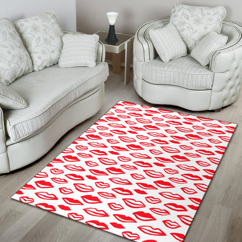 Lips Pattern Print Design 05 Area Rug