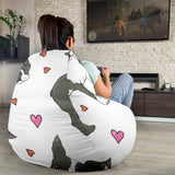 Boston Terrier Dog Hearts Vector Pattern Bean Bag Cover